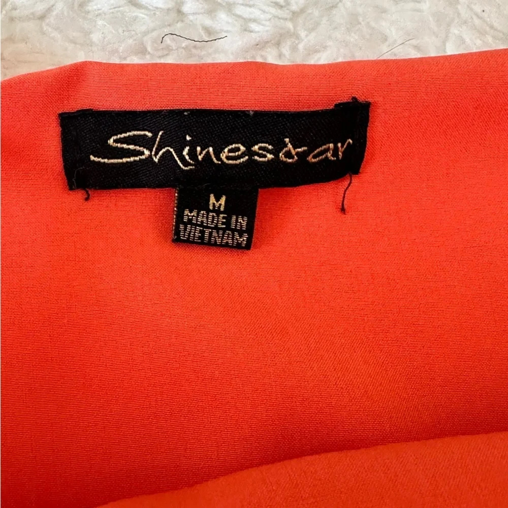 Boho Satin Slip Dress Orange V-Neck Medium Summer Beach 🔥 - Picture 6 of 11